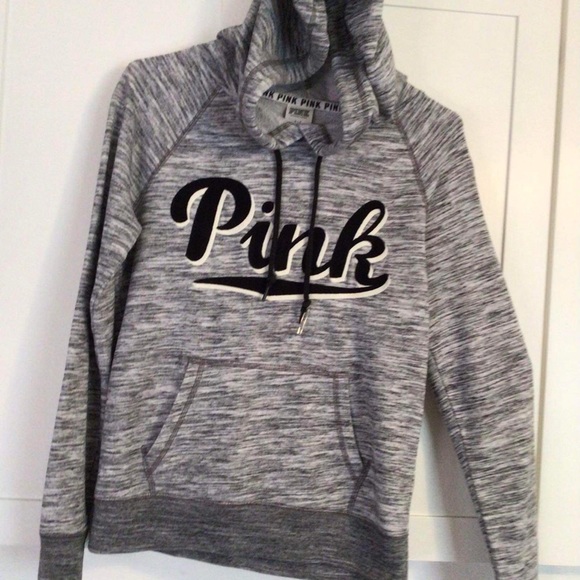 Victoria Secret PINK Salt and Pepper Grey Hoodie size small - Picture 1 of 2